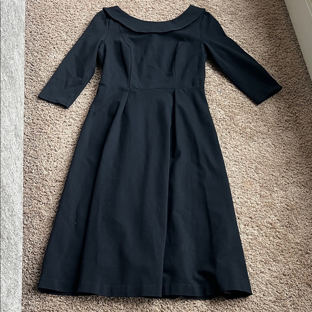 Boden Elegant Classic Black Long Sleeve Midi Dress Size 8 - Picture 2 of 10
